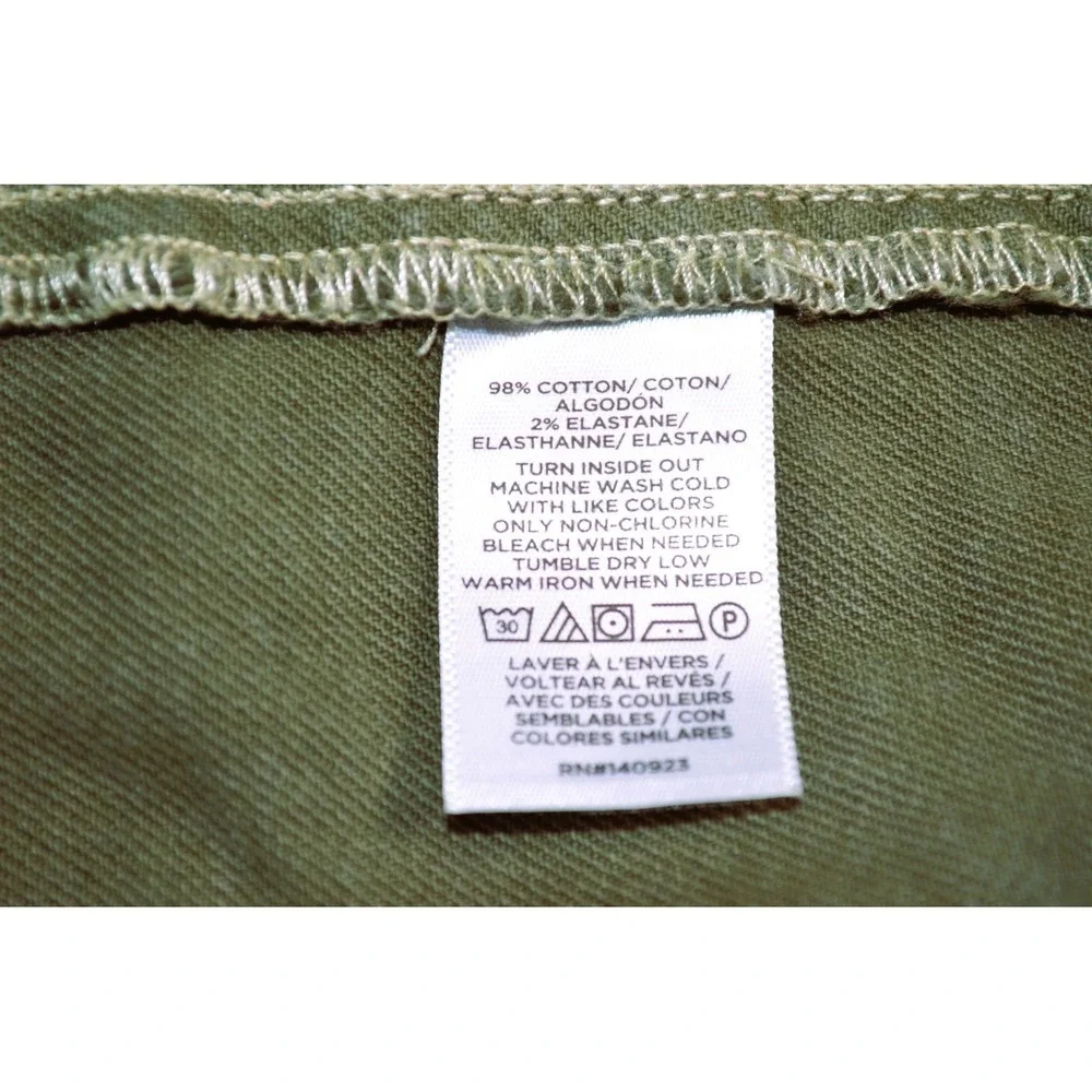 LOFT Made And Loved The Slim Flare Green Denim Jeans Womens P 8/29 Button Front